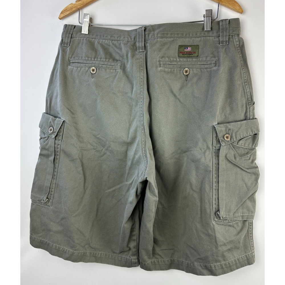 Polo Jeans Co. Ralph Lauren Cargo Shorts Faded Green Vtg Look Men's Size 36 - Picture 8 of 13